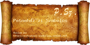 Petneházi Szabolcs névjegykártya