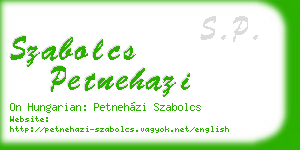 szabolcs petnehazi business card
