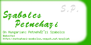 szabolcs petnehazi business card